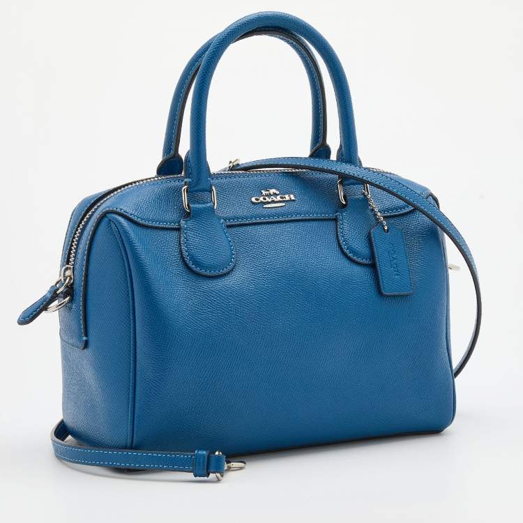 Pre Owned Coach Blue Leather Mini Bennett Satchel