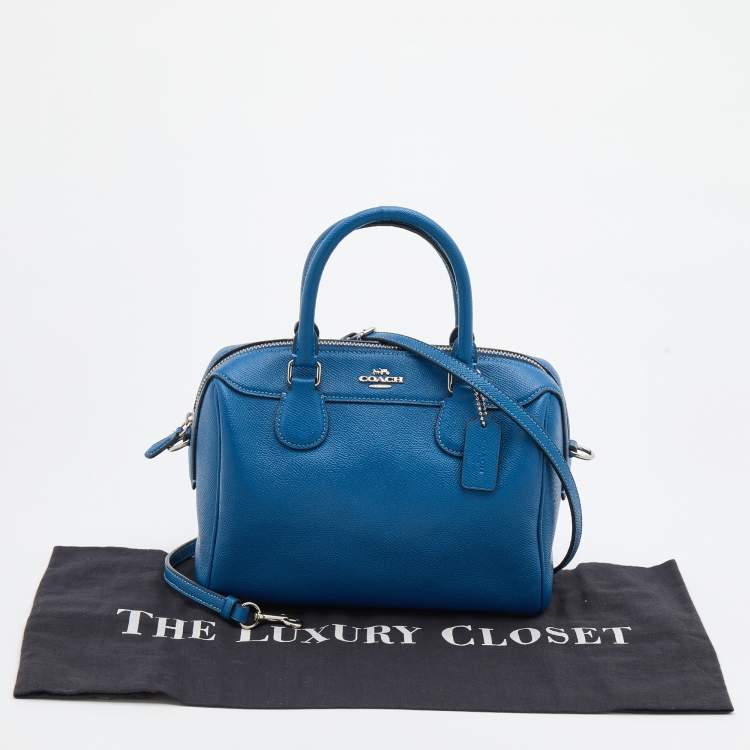 Pre Owned Coach Blue Leather Mini Bennett Satchel