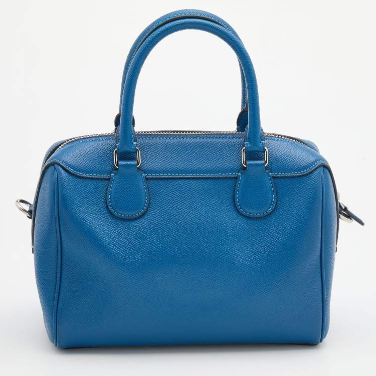 Pre Owned Coach Blue Leather Mini Bennett Satchel