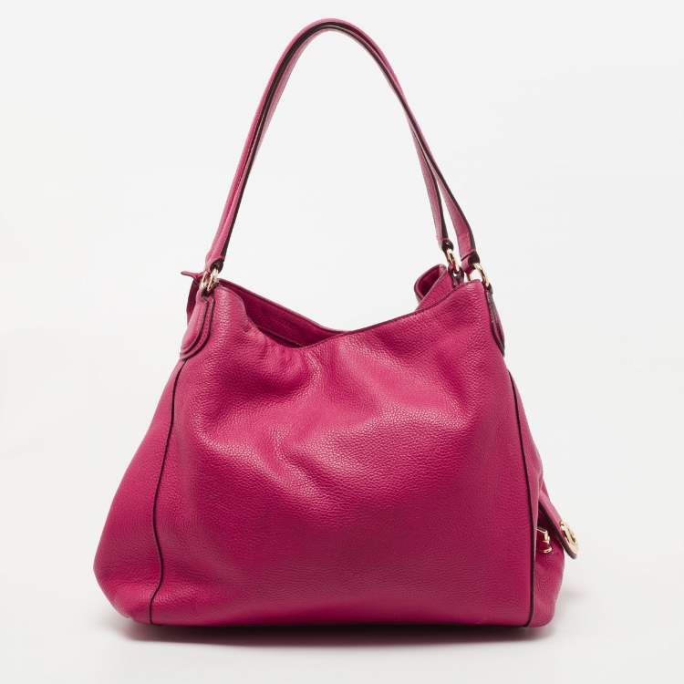Pre Owned Coach Pink Leather Edie Shoulder Bag