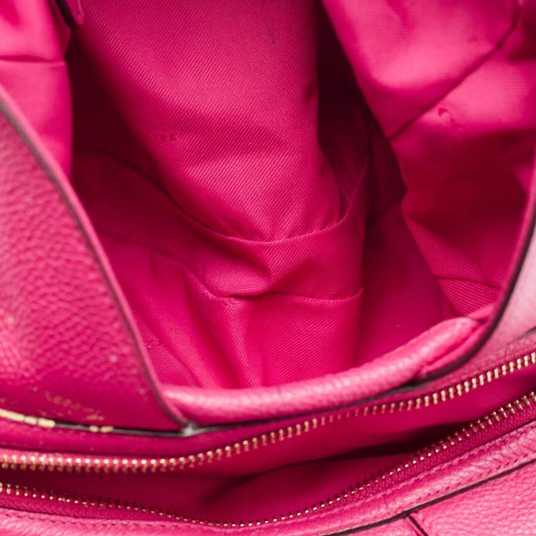 Pre Owned Coach Pink Leather Edie Shoulder Bag
