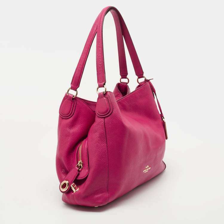 Pre Owned Coach Pink Leather Edie Shoulder Bag