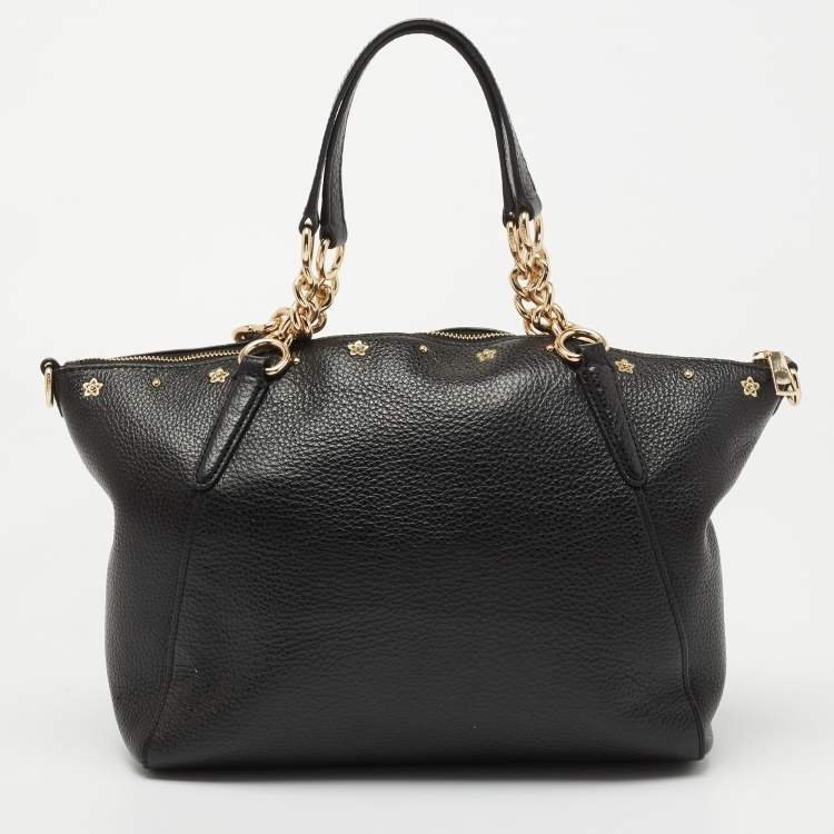 Pre Owned Coach Black Leather Small Kelsey Satchel