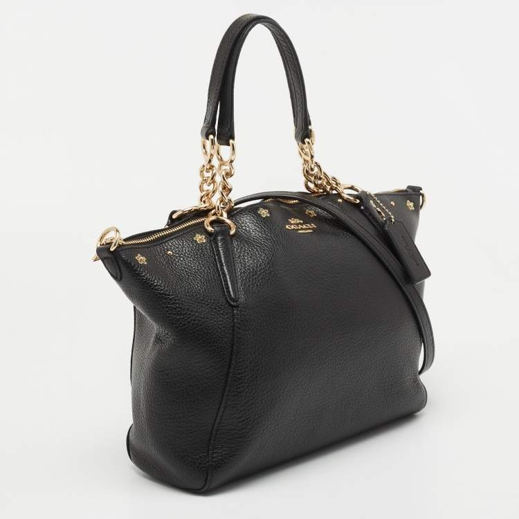 Pre Owned Coach Black Leather Small Kelsey Satchel