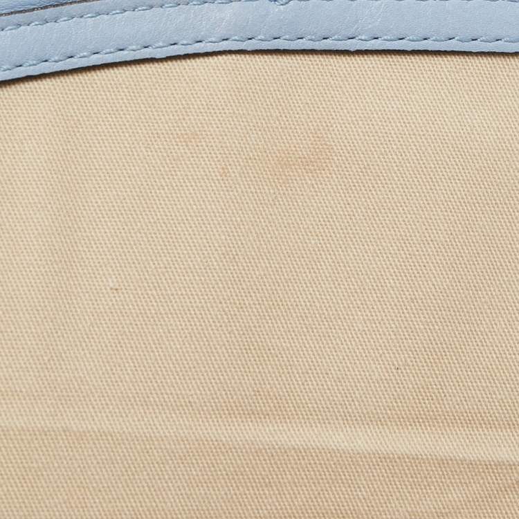 Pre Owned Coach Blue Leather Tassel Crossbody Bag