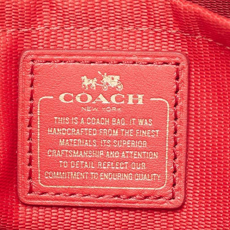 Pre Owned Coach Red Leather Studded Crossbody Bag