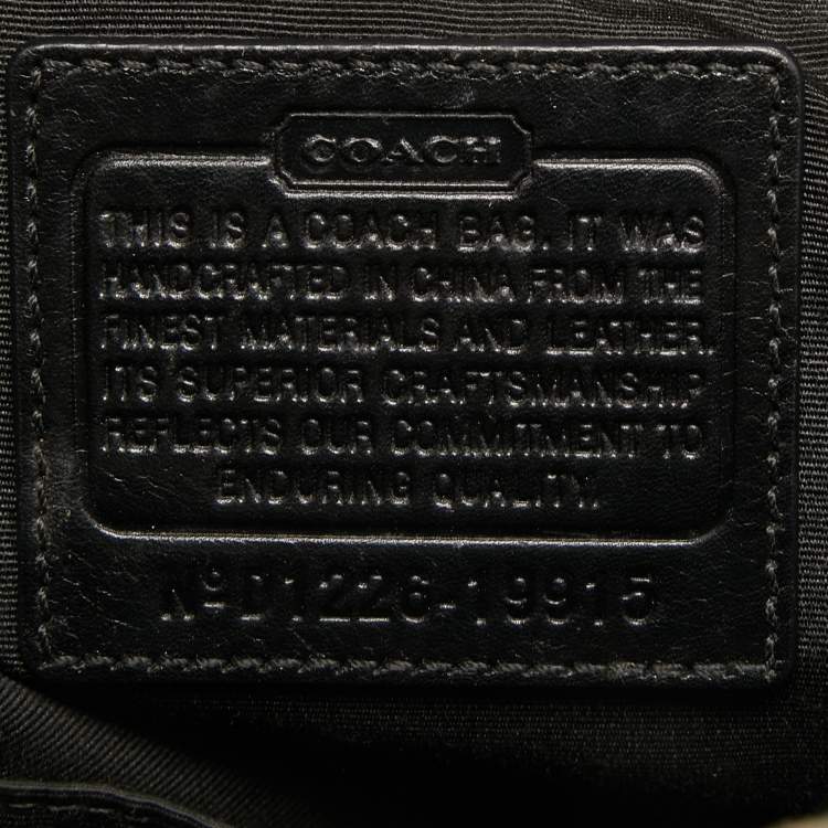 Pre Owned Coach Black/Grey Signature Canvas and Leather Legacy Tote