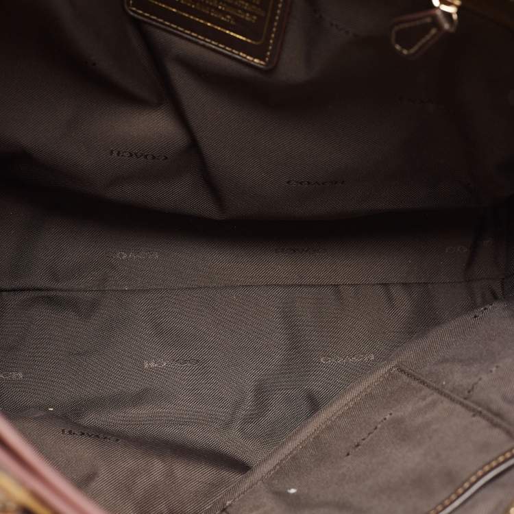 مملوكة مسبقًا Coach Beige/Dark Brown Signature Canvas and Leather Shopper Tote