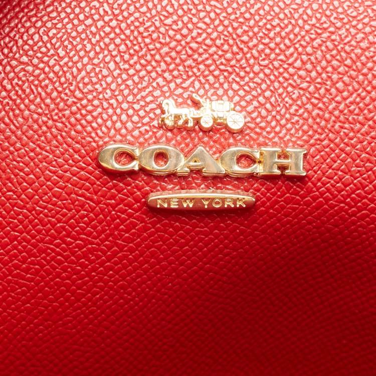 Pre Owned Coach Brown/Multicolor Signature Coated Canvas City Tote