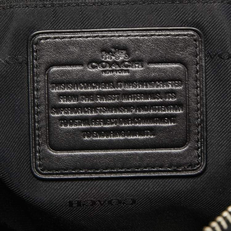 Pre Owned Coach Grey/Black Signature Canvas and Leather Prairie Satchel