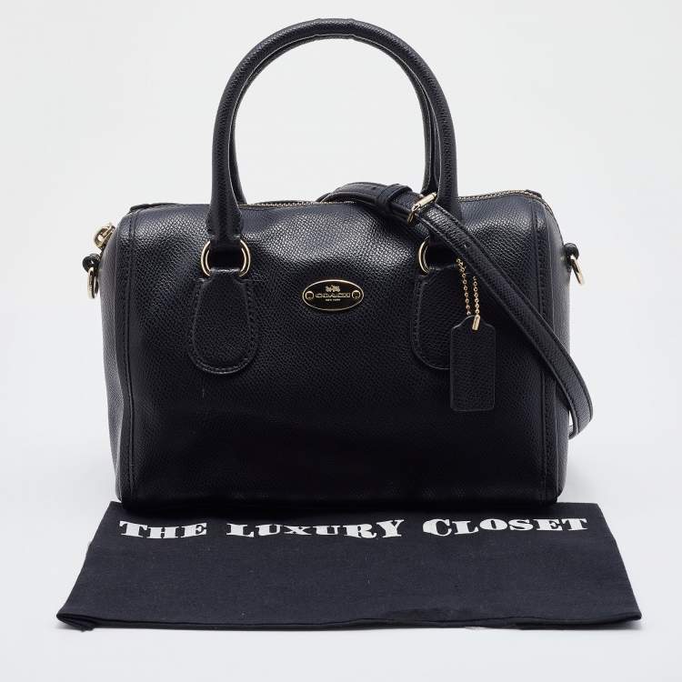 Pre Owned Coach Black Leather Mini Bennett Satchel