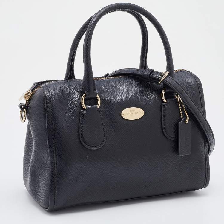 Pre Owned Coach Black Leather Mini Bennett Satchel