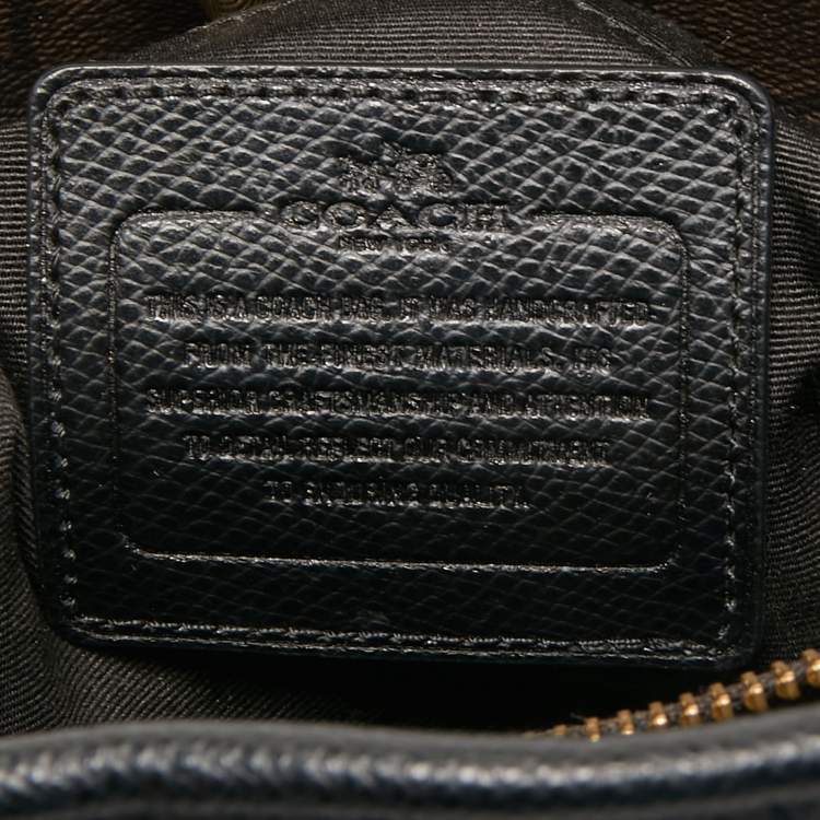 Pre Owned Coach Dark Brown Signature Coated Canvas and Leather Margot Satchel