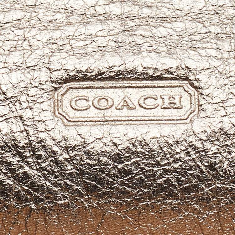 Pre Owned Coach Brown/Beige Python Embossed Leather Flap Continental Wallet