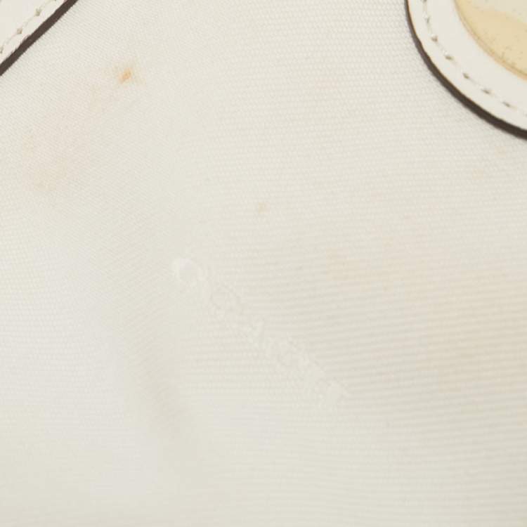 Pre Owned Coach Beige/Cream Signature Canvas and Leather Backpack