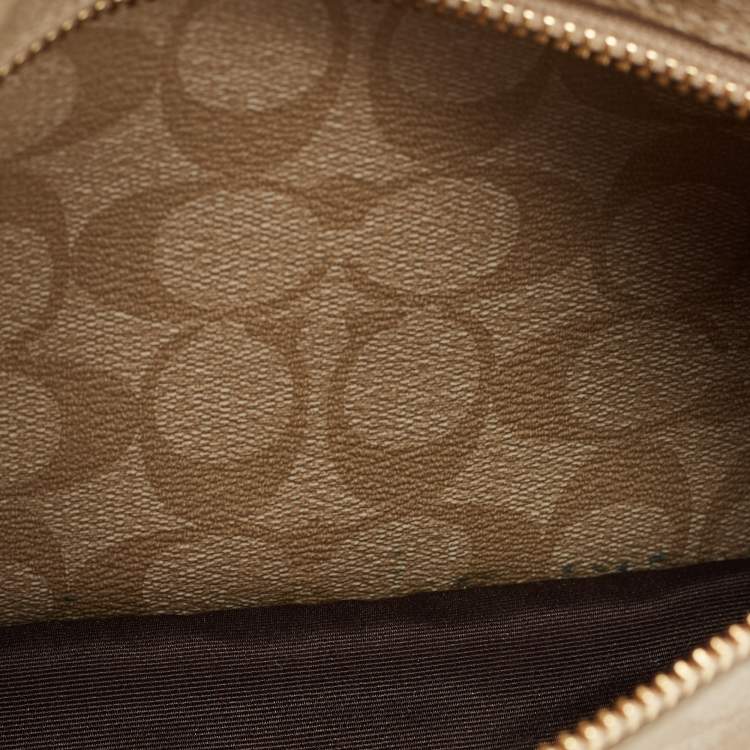 Pre Owned Coach Beige/Cream Signature Coated Canvas and Leather Charlie Backpack