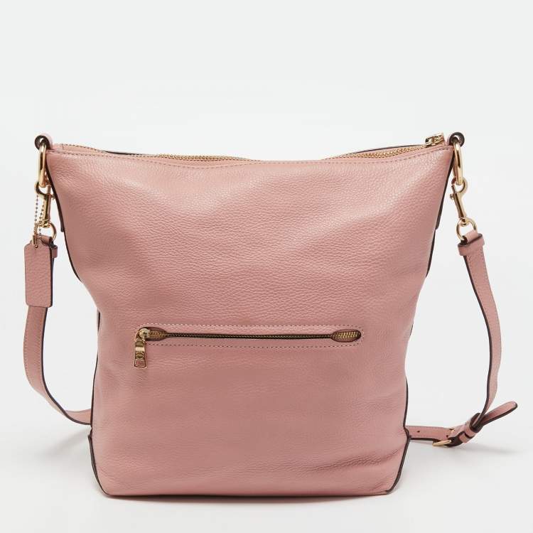 Pre Owned Coach Pink Leather Abby Duffle Crossbody Bag