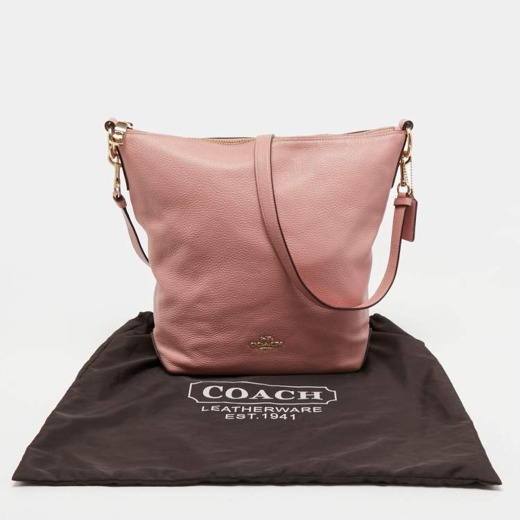 Pre Owned Coach Pink Leather Abby Duffle Crossbody Bag