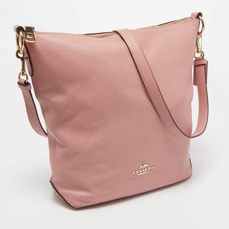 Pre Owned Coach Pink Leather Abby Duffle Crossbody Bag