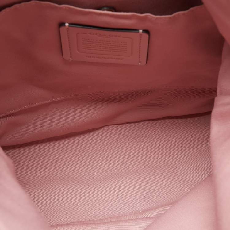 Pre Owned Coach Pink Leather Abby Duffle Crossbody Bag
