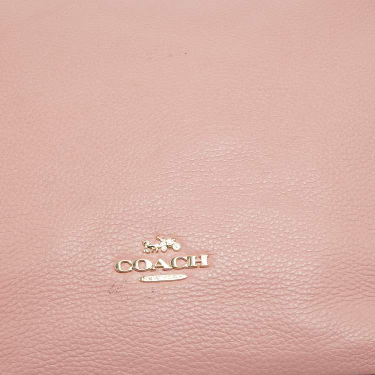 Pre Owned Coach Pink Leather Abby Duffle Crossbody Bag