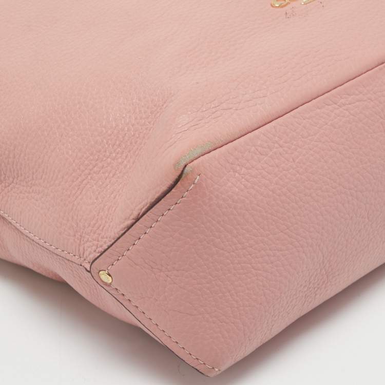 Pre Owned Coach Pink Leather Abby Duffle Crossbody Bag