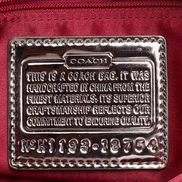 Pre Owned Coach Grey/Black Leather and Signature Canvas Poppy Satchel