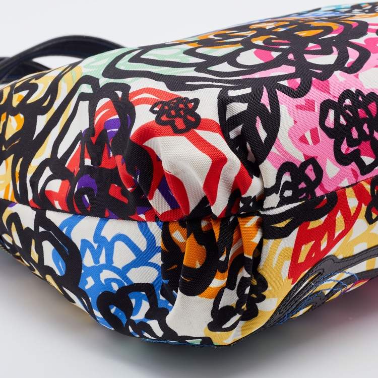 Pre Owned Coach Multicolor Fabric Graffiti Print Poppy Tote 