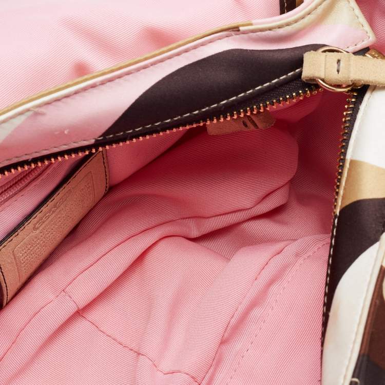 مملوكة مسبقًا Coach Multicolor Satin and Leather Soho Flap Shoulder Bag
