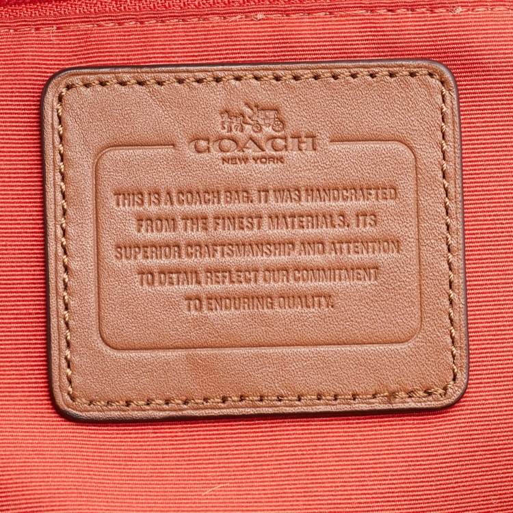 Pre Owned Coach Beige/Brown Signature Coated Canvas and Leather City Tote