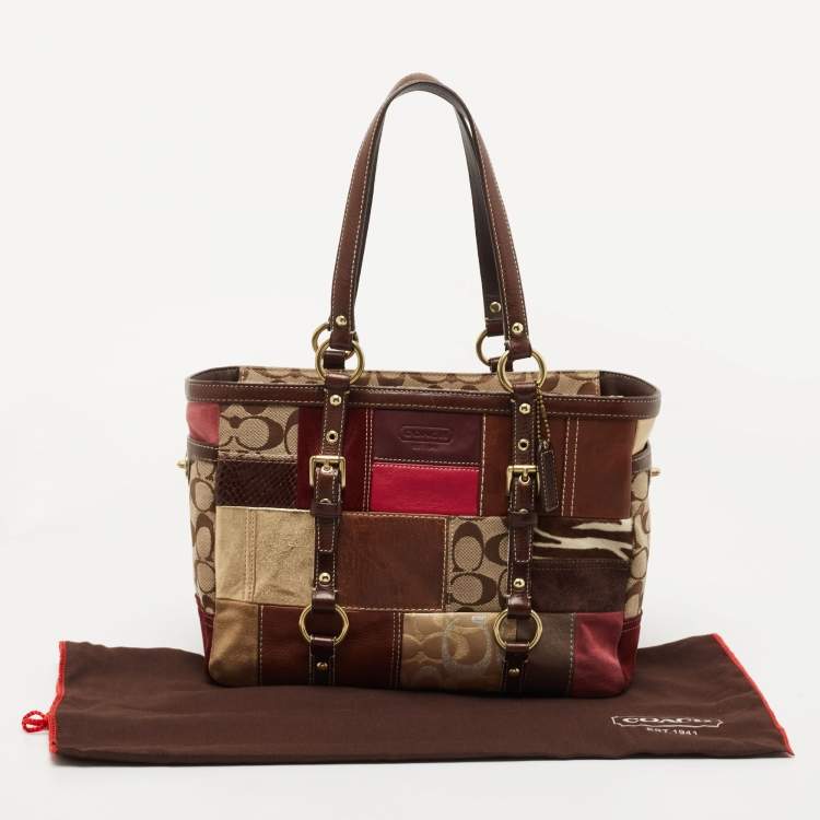 Pre Owned Coach Multicolor Canvas Suede and Leather Patchwork Tote