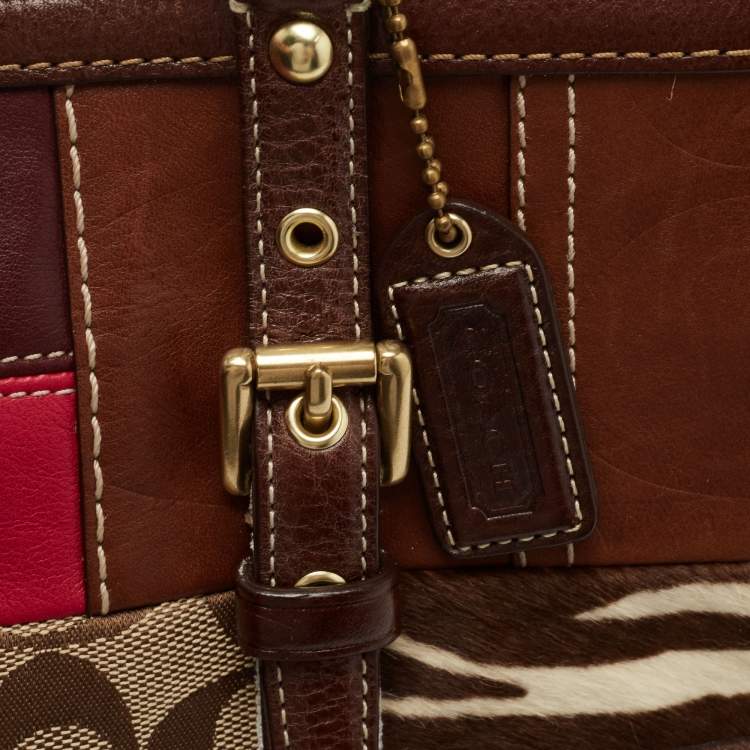 Pre Owned Coach Multicolor Canvas Suede and Leather Patchwork Tote