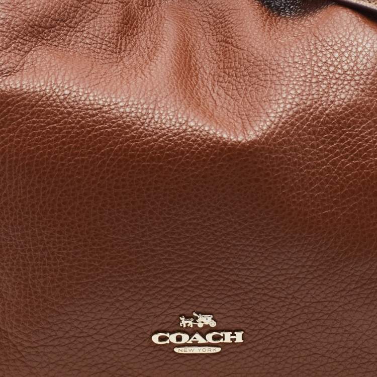Pre Owned Coach Brown Leather Isabelle East West Hobo