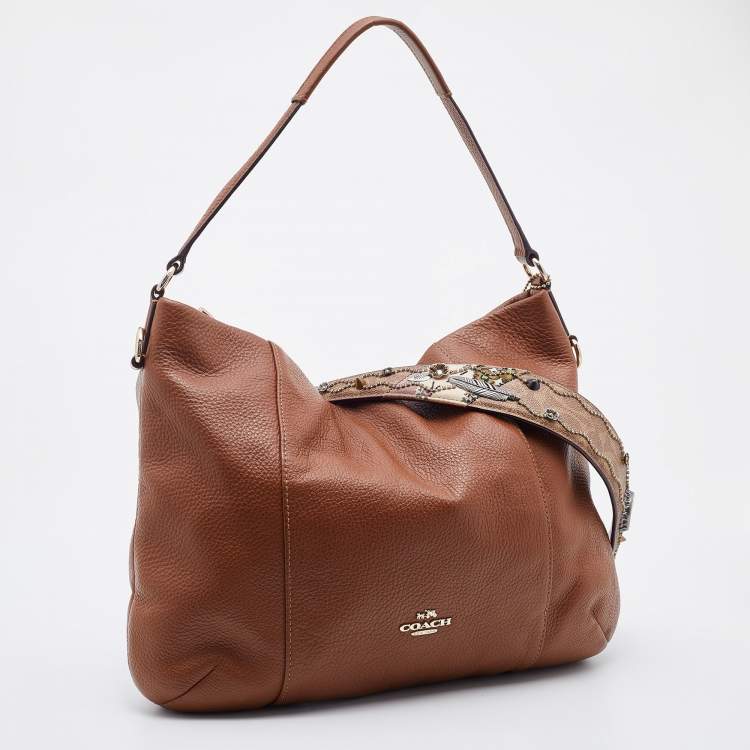Pre Owned Coach Brown Leather Isabelle East West Hobo