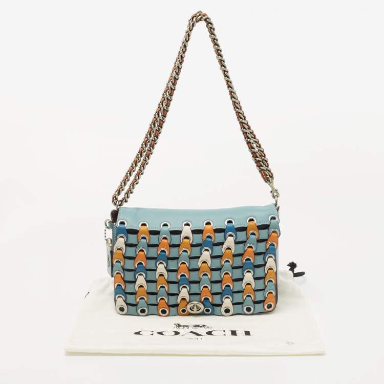 مملوكة مسبقًا Coach Blue Leather Dinky Link 1941 Crossbody Bag