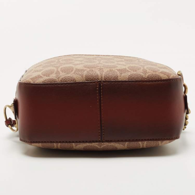 Pre Owned Coach Brown Signature Coated Canvas Camera Bag