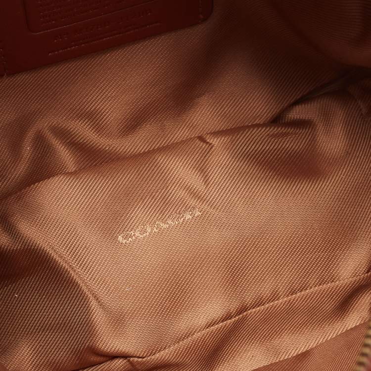 Pre Owned Coach Brown Signature Coated Canvas Camera Bag