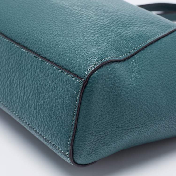 Pre Owned Coach Green Leather Small Kelsey Satchel