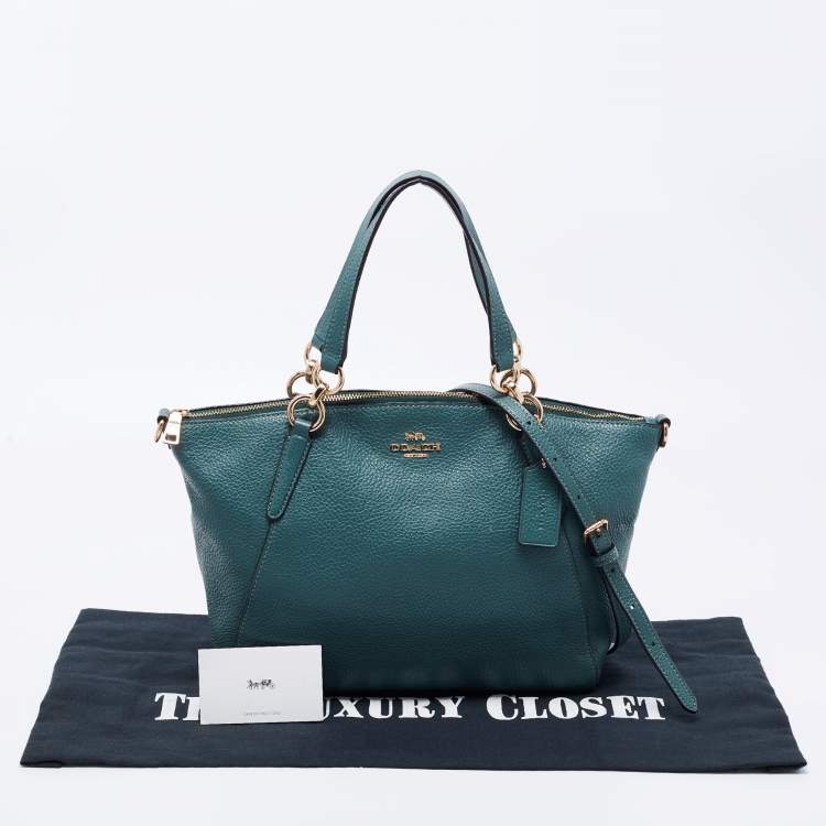 Pre Owned Coach Green Leather Small Kelsey Satchel