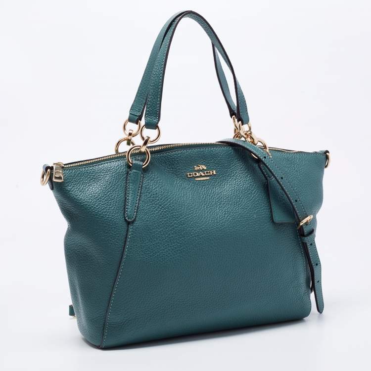 Pre Owned Coach Green Leather Small Kelsey Satchel