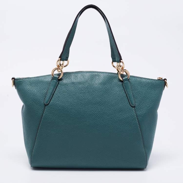 Pre Owned Coach Green Leather Small Kelsey Satchel
