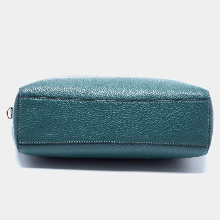 Pre Owned Coach Green Leather Small Kelsey Satchel