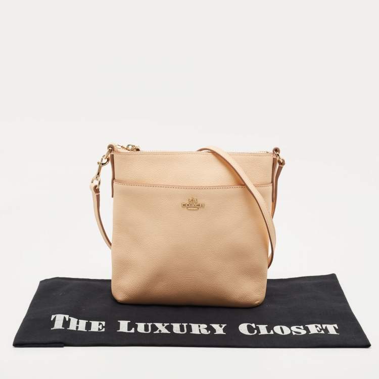 مملوكة مسبقًا Coach Peach Leather North South Swingpack Crossbody Bag