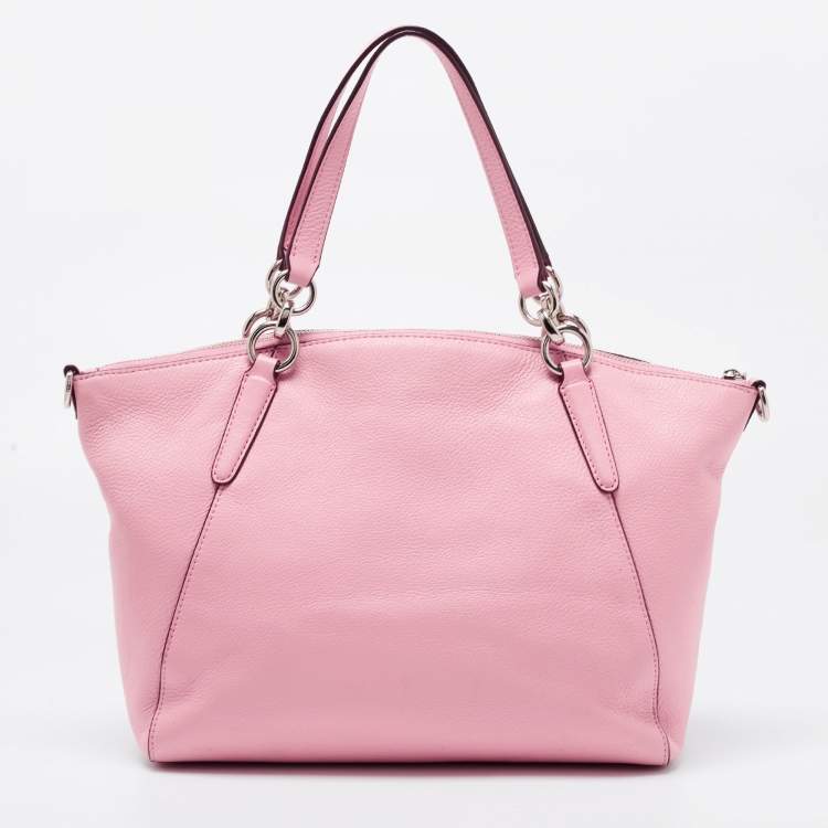 Pre Owned Coach Pink Leather Small Kelsey Satchel