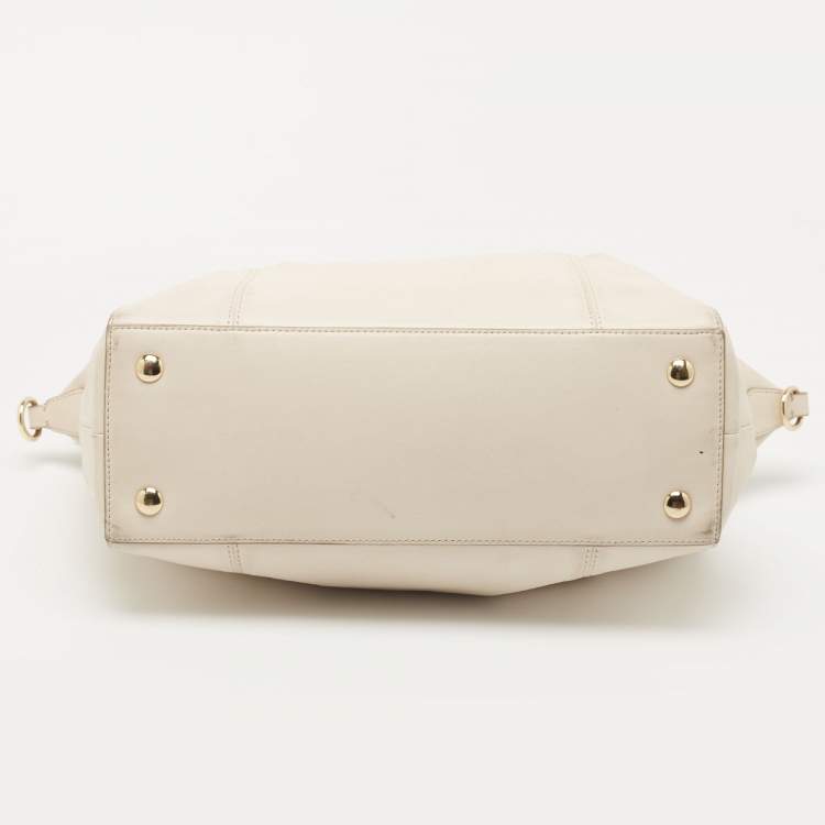 Pre Owned Coach Off White Leather Colette Satchel