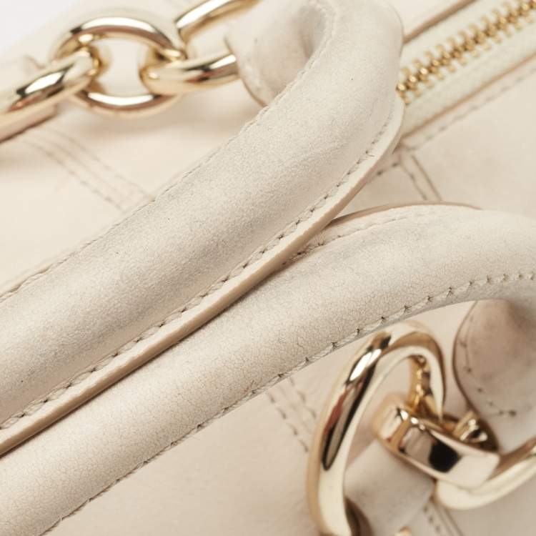 Pre Owned Coach Off White Leather Colette Satchel