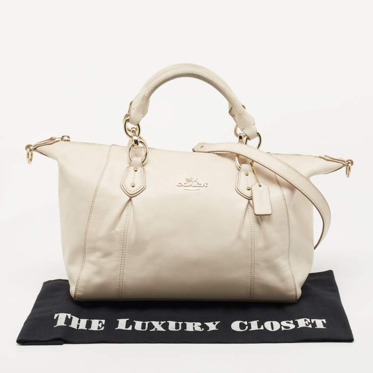 Pre Owned Coach Off White Leather Colette Satchel