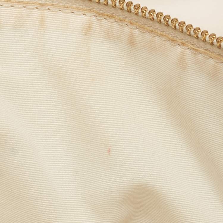 Pre Owned Coach Off White Leather Colette Satchel