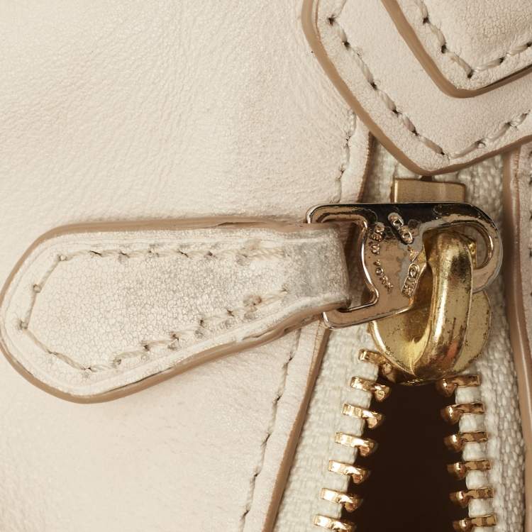 Pre Owned Coach Off White Leather Colette Satchel