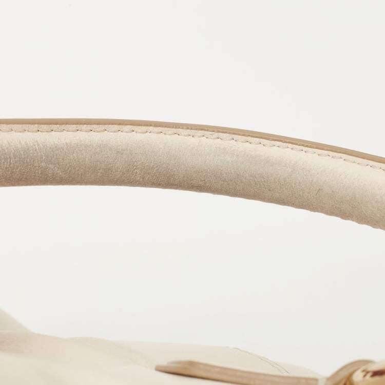 Pre Owned Coach Off White Leather Colette Satchel